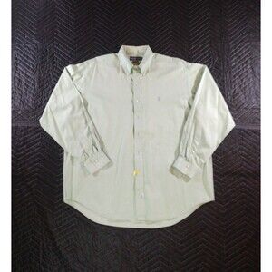 Vintage Ralph Lauren Shirt Adult XL Green Long Sleeve Button Up Silver Pony Mens